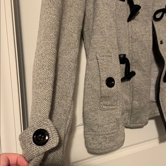 Grey, black, and white coat with buttons - Picture 3 of 6